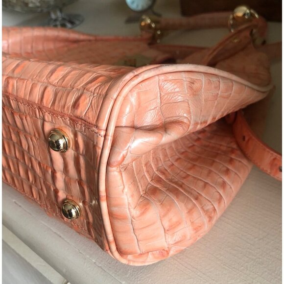 BEAUTIFUL BRAHMIN Elisa Satchel Shoulder Hobo Bag Rare Peach Color - Picture 10 of 14